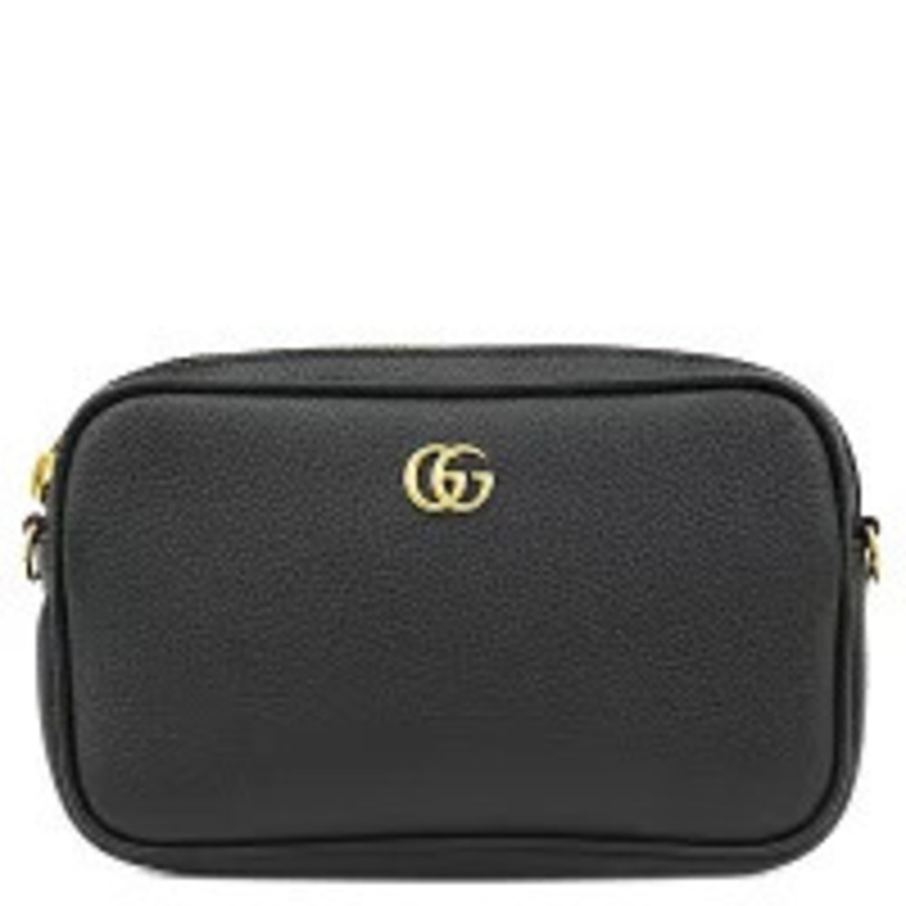 Gucci GG Marmont Leather Shoulder Bag Black Chain Strap